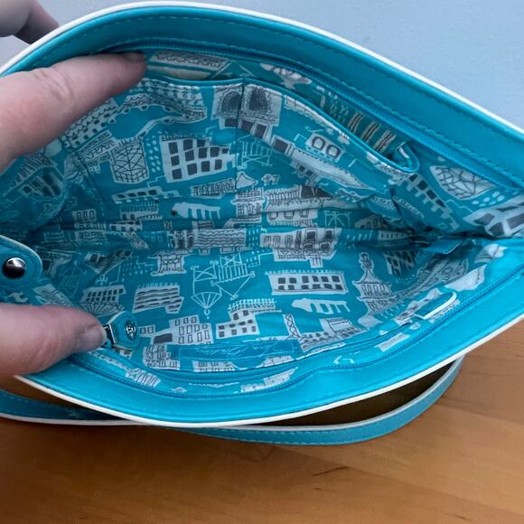 Vera Bradley Vintage Cest la Vie Crossbody Womens Turquoise Quilted Y2K Bag - Picture 7 of 10